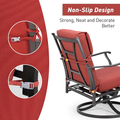 Aoodor Lot de 4 coussins pour chaises de jardin à dossier haut, 46x21x4 pouces (coussins uniquement)