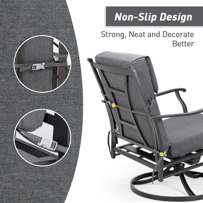 Aoodor Lot de 4 coussins pour chaises de jardin à dossier haut, 46x21x4 pouces (coussins uniquement)