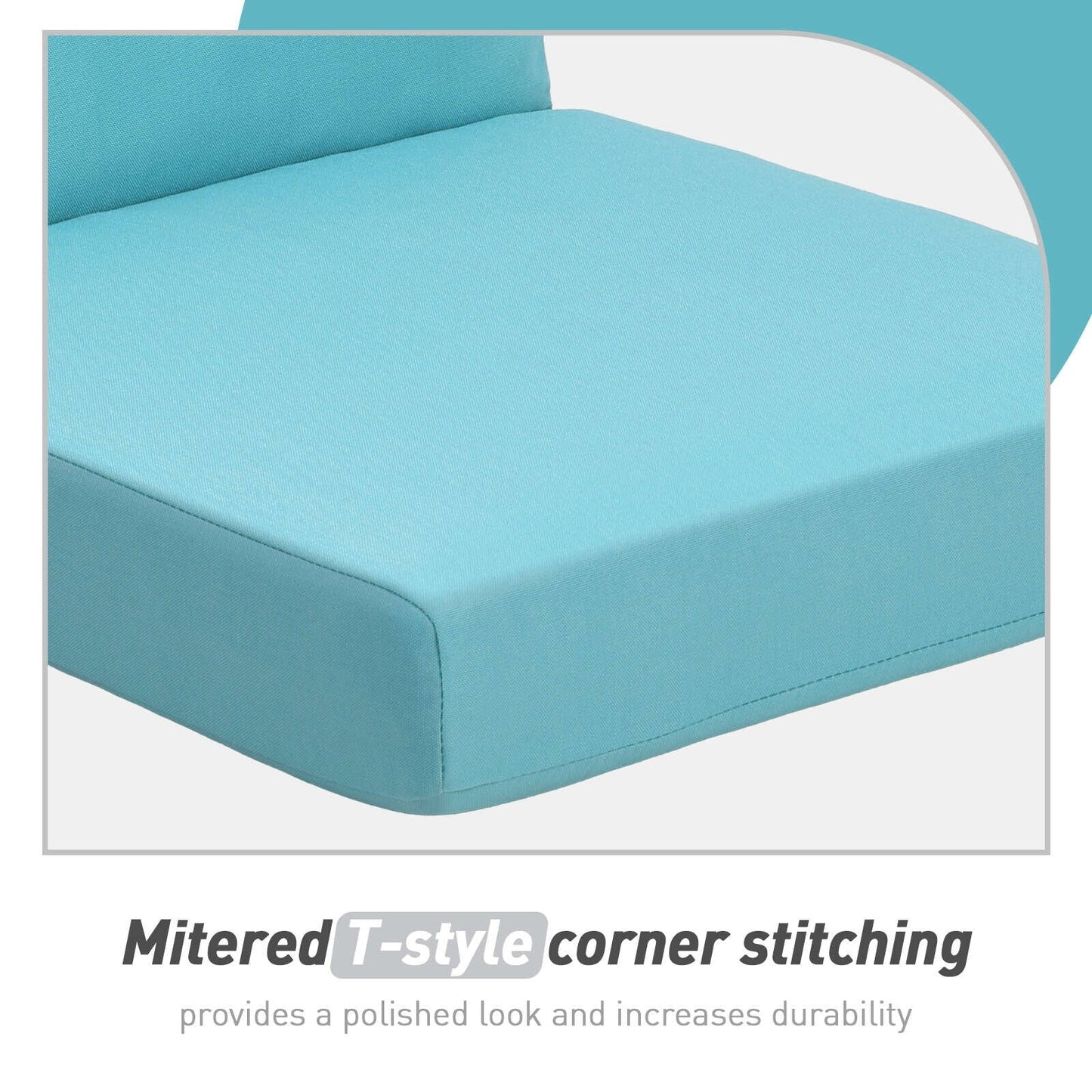 Aoodor Lot de 4 coussins pour chaises de jardin à dossier haut, 46x21x4 pouces (coussins uniquement)