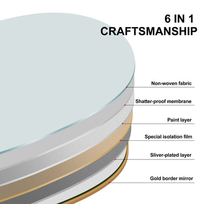 Grand miroir de sol en bois avec arche, miroir mural