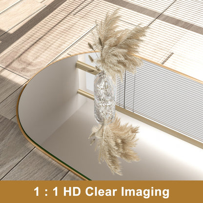 Grand miroir de sol en bois avec arche, miroir mural