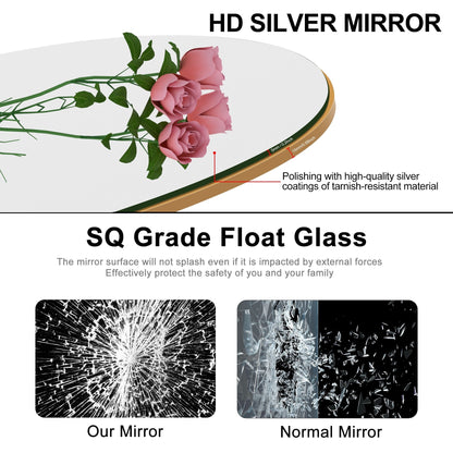 Grand miroir de sol en bois avec arche, miroir mural