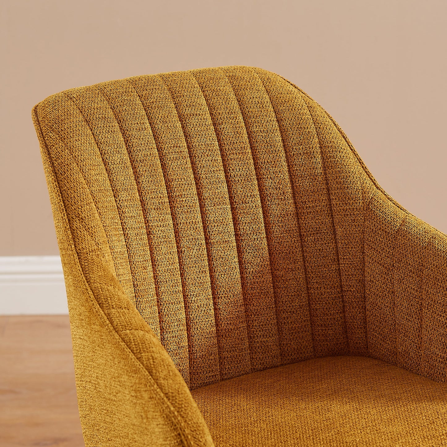 Fauteuil pivotant à accoudoirs pour bureau ou salon, style moderne, avec pieds en bois, Art Leon.