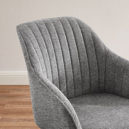 Fauteuil pivotant à accoudoirs pour bureau ou salon, style moderne, avec pieds en bois, Art Leon.