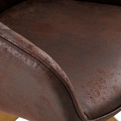 Fauteuil pivotant à accoudoirs pour bureau ou salon, style moderne, avec pieds en bois, Art Leon.