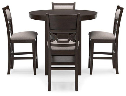 Table de salle à manger Langwest à hauteur de comptoir et 4 tabourets de bar (ensemble de 5)