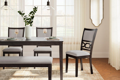 Table à manger Langwest et 4 chaises et banc (ensemble de 6)