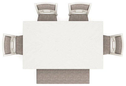Table à manger Erinberg et 4 chaises et banc (ensemble de 6)