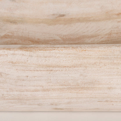 Bol rectangulaire extra large en bois recyclé noir-brun Athena - 26,0L x 10,0l x 7,0H