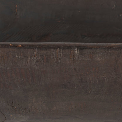 Bol rectangulaire extra large en bois recyclé noir-brun Athena - 26,0L x 10,0l x 7,0H