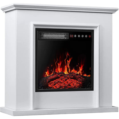 BOSSIN Cheminée électrique 43 pouces avec manteau, insert de cheminée électrique 23 pouces, meuble TV indépendant avec foyer en bois