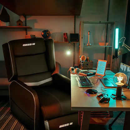 BOSSIN Fauteuil inclinable de jeu ergonomique en cuir PU pour salon