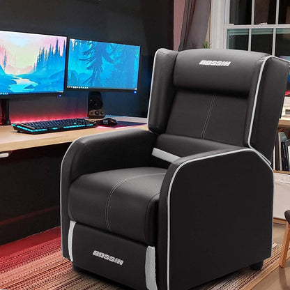 BOSSIN Fauteuil inclinable de jeu ergonomique en cuir PU pour salon