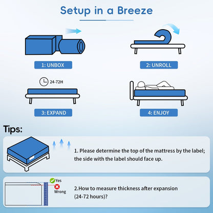 Matelas hybride à ressorts SweDrea de 25 cm (10 po) à refroidissement et respirabilité, fermeté moyenne, certifié CertiPUR-US, SGS et OEKO-TEX.