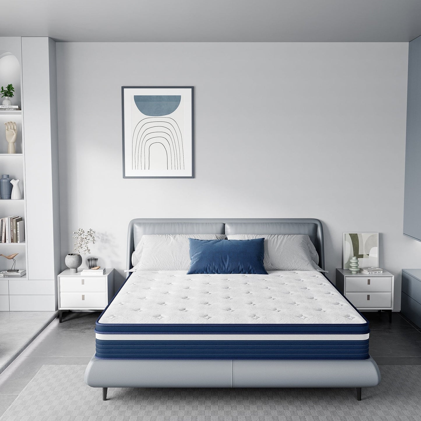 Matelas SweDrea 10 pouces hybride à ressorts, à soulagement de la pression et rafraîchissant, moelleux, certifié CertiPUR-US, SGS et OEKO-TEX.