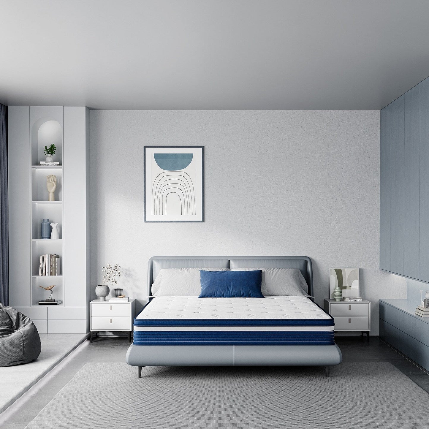 Matelas SweDrea 10 pouces hybride à ressorts, à soulagement de la pression et rafraîchissant, moelleux, certifié CertiPUR-US, SGS et OEKO-TEX.