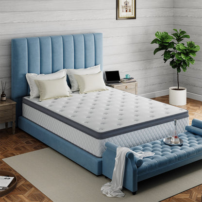 Matelas hybride en mousse à mémoire de forme ferme de 30 cm (12 po) SweDrea, certifié CertiPUR-US et Oeko-TEX, avec ressorts renforcés.
