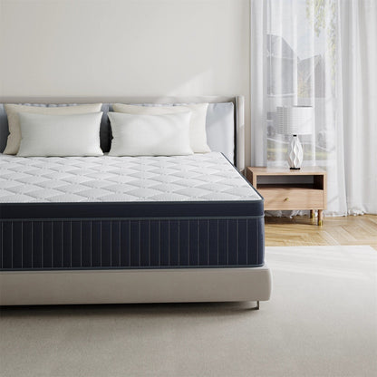 Matelas hybride en mousse à mémoire de forme avec gel, moelleux, de 30 cm (12 po) d'épaisseur, rafraîchissant et respirant, certifié CertiPUR-US, SGS et OEKO-TEX.