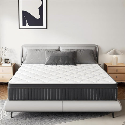 Matelas à ressorts SweDrea de 30 cm (12 po) à fermeté moyenne pour soulager le mal de dos et assurer un refroidissement optimal, certifié CertiPUR-US, SGS et OEKO-TEX.