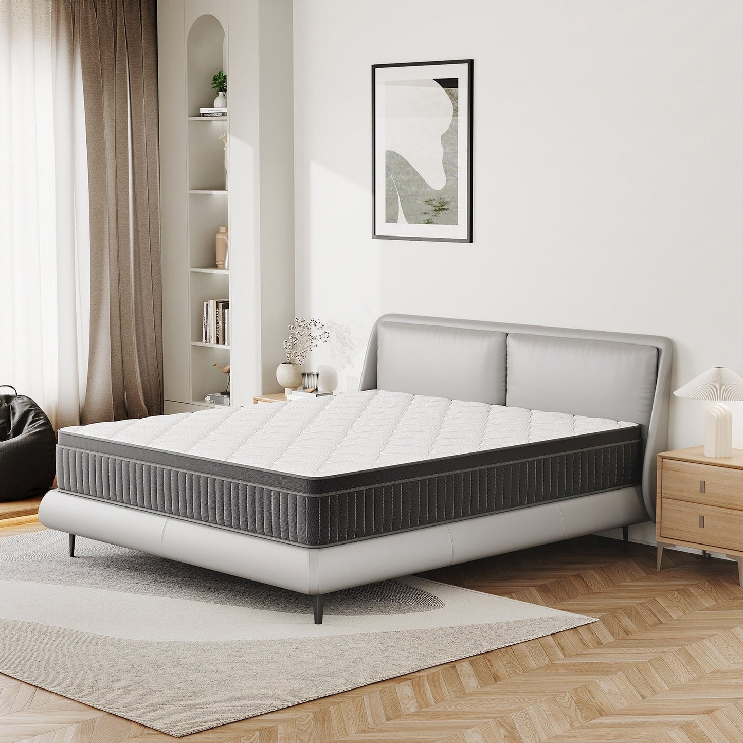 Matelas à ressorts SweDrea de 30 cm (12 po) à fermeté moyenne pour soulager le mal de dos et assurer un refroidissement optimal, certifié CertiPUR-US, SGS et OEKO-TEX.