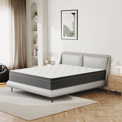 Matelas à ressorts SweDrea de 30 cm (12 po) à fermeté moyenne pour soulager le mal de dos et assurer un refroidissement optimal, certifié CertiPUR-US, SGS et OEKO-TEX.