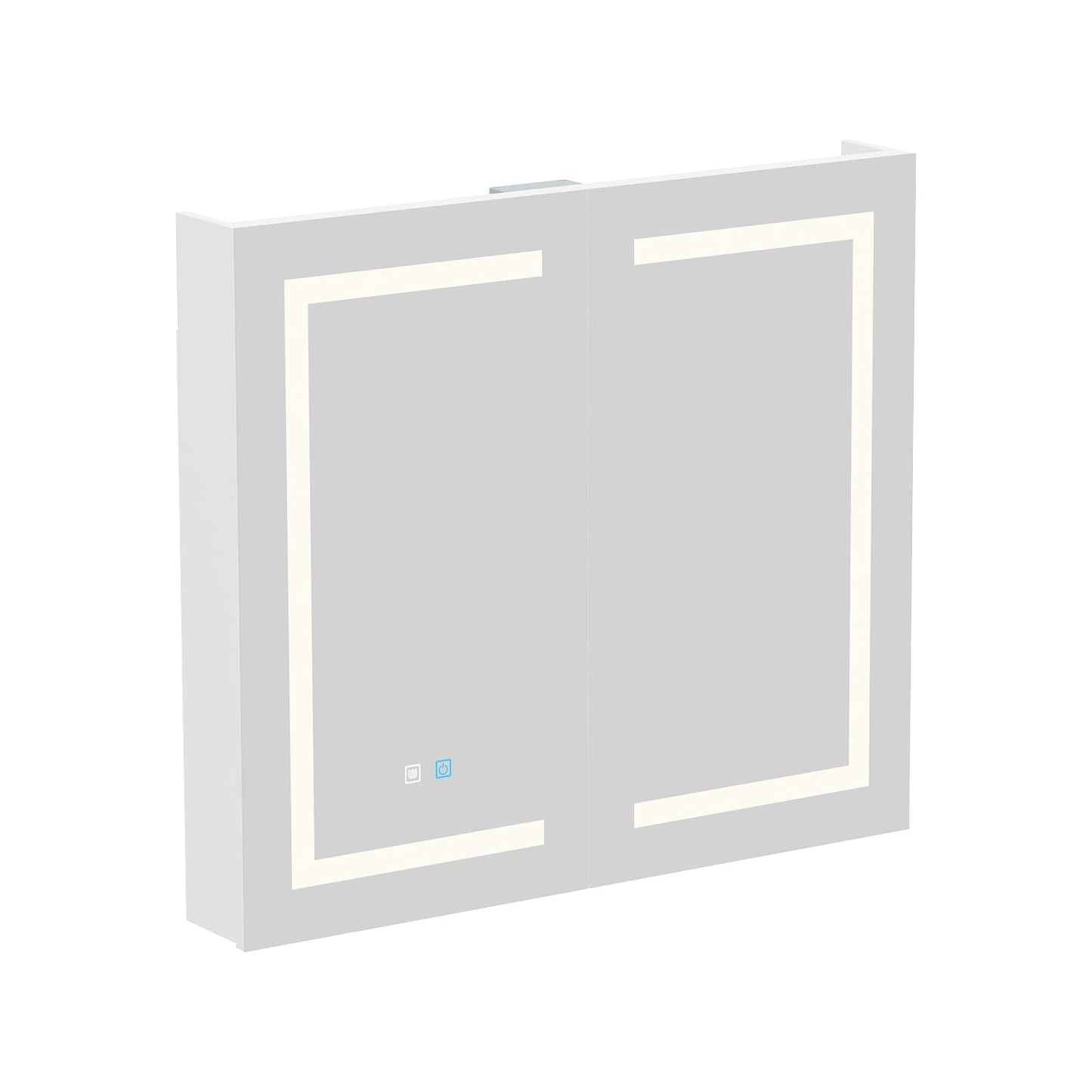 Armoire à pharmacie de salle de bain avec miroir LED anti-buée 6000K, armoire murale blanche