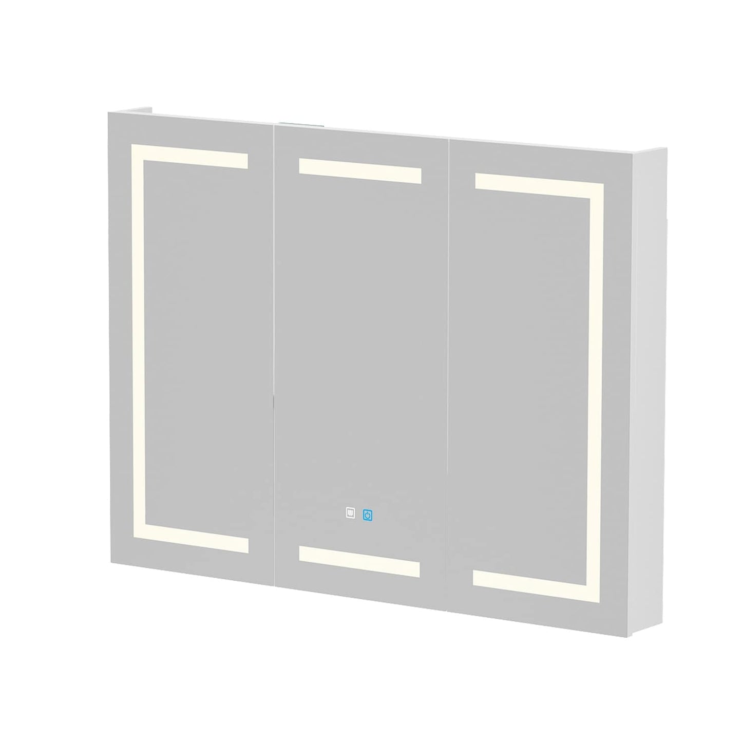 Armoire à pharmacie de salle de bain avec miroir LED anti-buée 6000K, armoire murale blanche