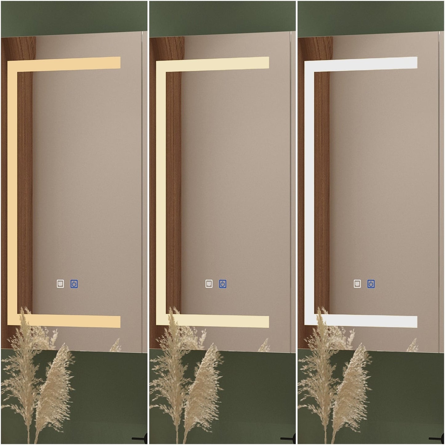 Armoire à pharmacie de salle de bain avec miroir LED anti-buée 6000K, armoire murale blanche