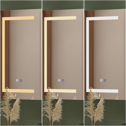 Armoire à pharmacie de salle de bain avec miroir LED anti-buée 6000K, armoire murale blanche