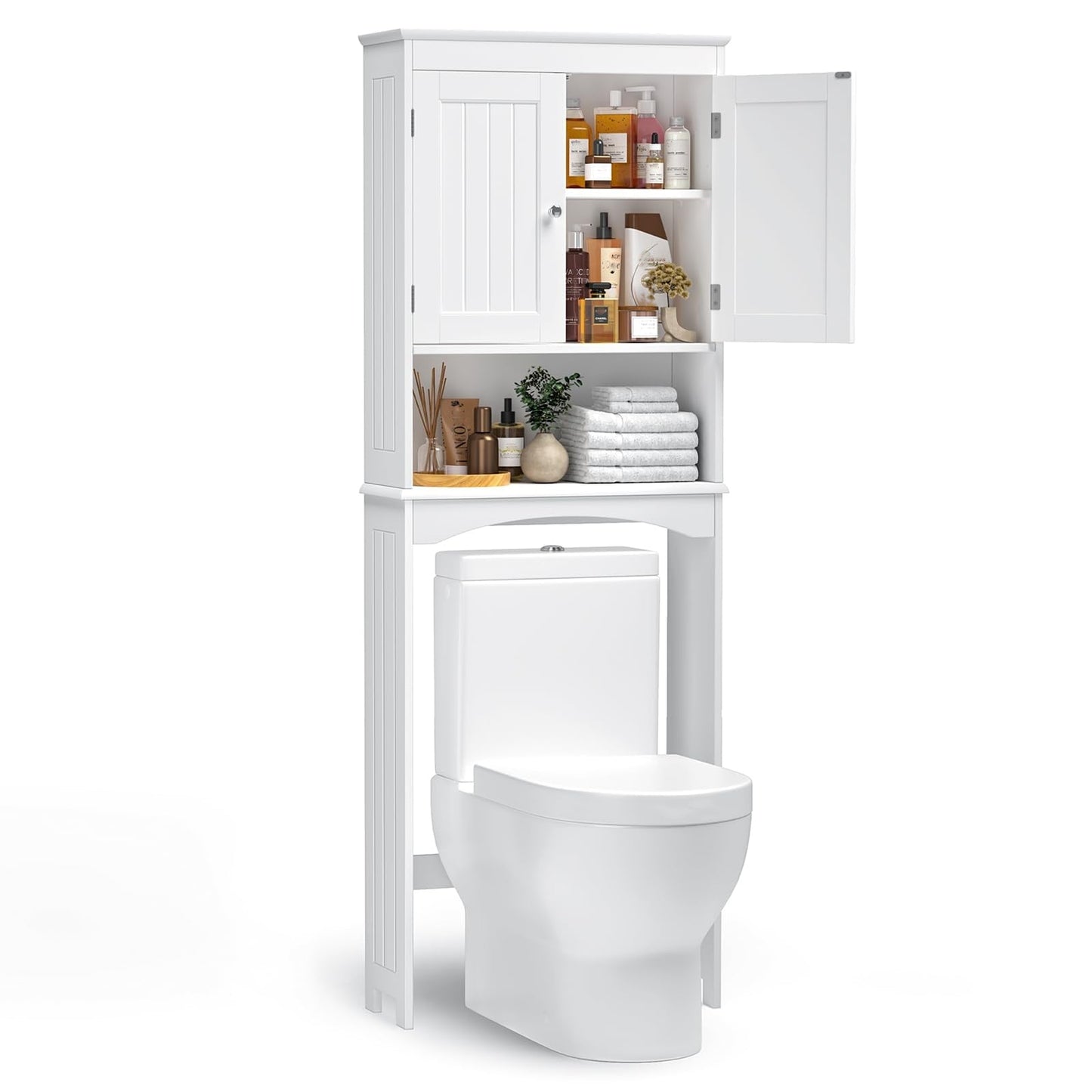 Meuble de rangement pour salle de bain, meuble de rangement pour WC, étagère de salle de bain au-dessus des toilettes, meuble gain de place pour WC