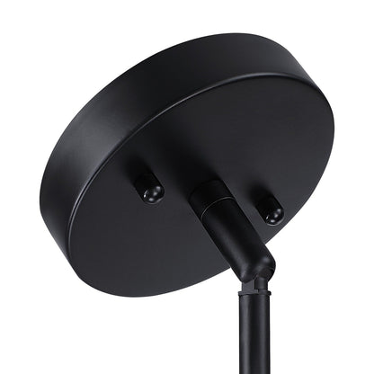 Luminaire à suspension à 5 lumières en forme de tambour noir de style côtier avec abat-jour double en rotin - 61 cm de largeur