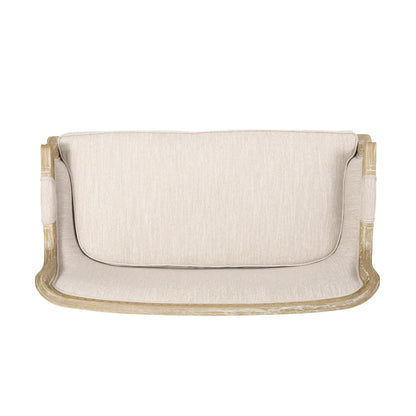 Canapé deux places en bois couleur beige brun avec cadre en bois de caoutchouc