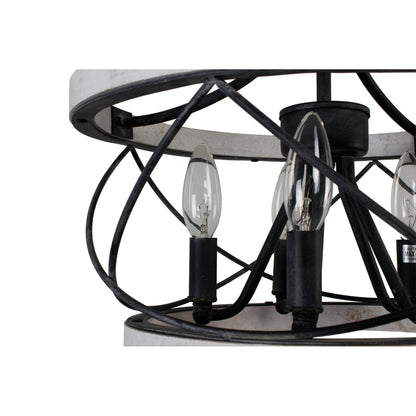 Bella Depot Lustre en bois rustique à 5 lumières, éclairage à intensité variable, luminaire suspendu de style farmhouse réglable de 15,7 pouces pour îlot de cuisine