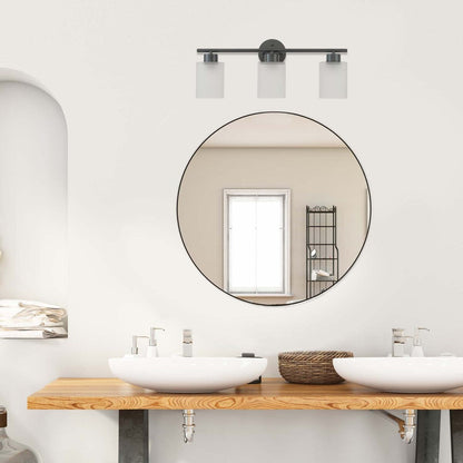 Applique murale de salle de bain Bellevue Lydia à 3 lumières, 23 pouces de large, avec abat-jour givré