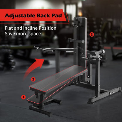 Ensemble de banc de musculation et de presse pectorale Zenova avec bras indépendants convergents et support pour haltères