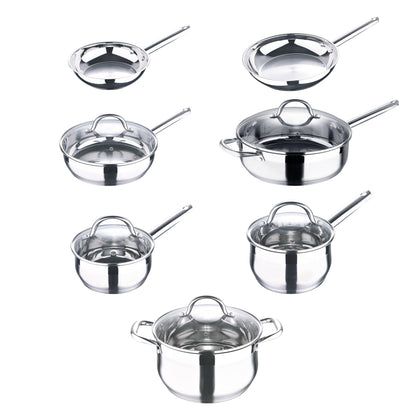 Service de vaisselle en acier inoxydable de 12 pièces, compatible avec le lave-vaisselle et la cuisson à induction, de Bergner.