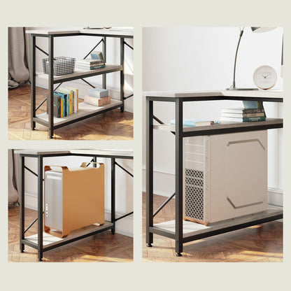 Bureau en forme de L avec étagères de rangement, bureau d'ordinateur d'angle.