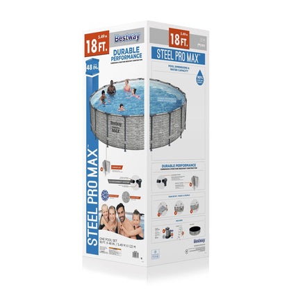 Piscine hors sol Bestway Steel Pro MAX ronde avec pompe et couverture