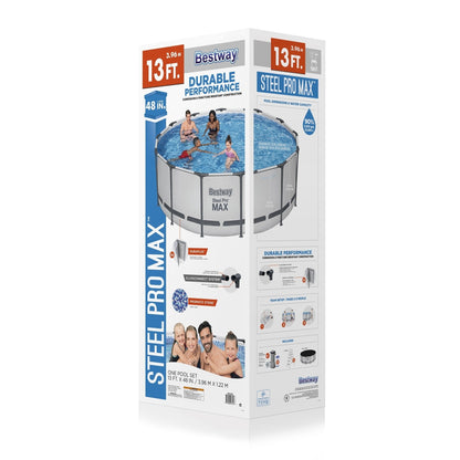 Piscine hors sol Bestway Steel Pro MAX ronde avec pompe et couverture