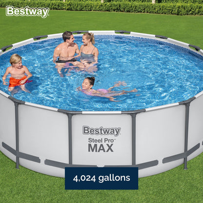 Piscine hors sol Bestway Steel Pro MAX ronde avec pompe et couverture