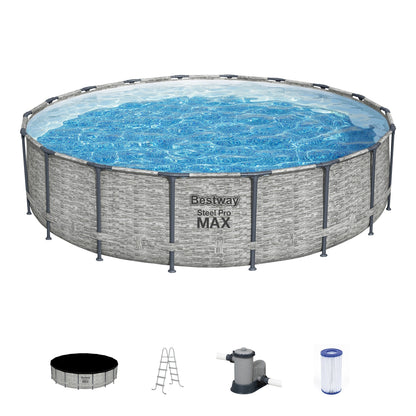 Piscine hors sol Bestway Steel Pro MAX ronde avec pompe et couverture