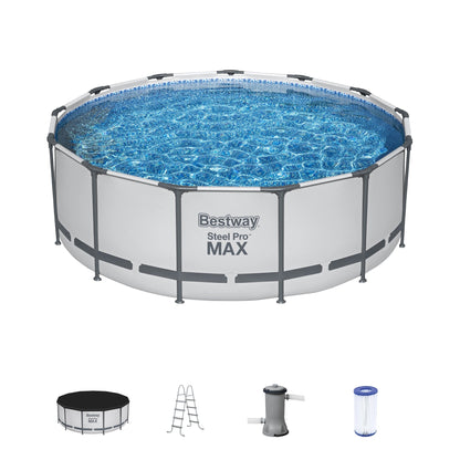 Piscine hors sol Bestway Steel Pro MAX ronde avec pompe et couverture