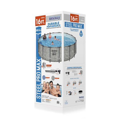 Piscine hors sol Bestway Steel Pro MAX ronde avec pompe et couverture