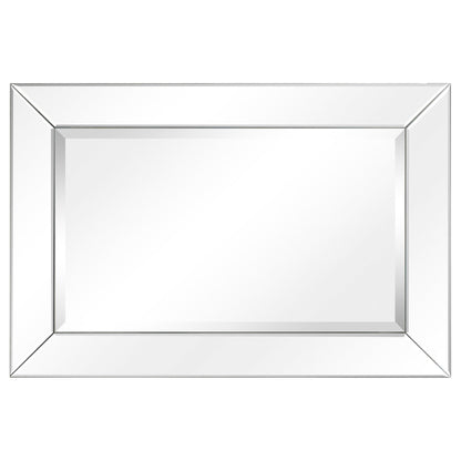 Miroir rectangulaire biseauté transparent haute définition à fixer au mur pour salle de bain, meuble-lavabo, chambre à coucher, 3 tailles