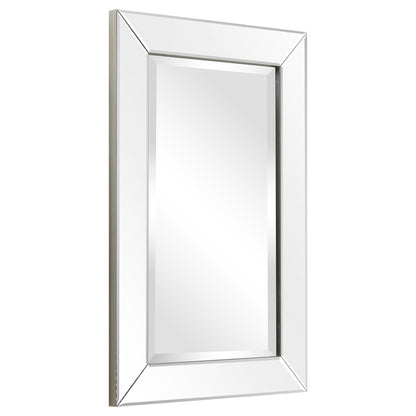 Miroir rectangulaire biseauté transparent haute définition à fixer au mur pour salle de bain, meuble-lavabo, chambre à coucher, 3 tailles
