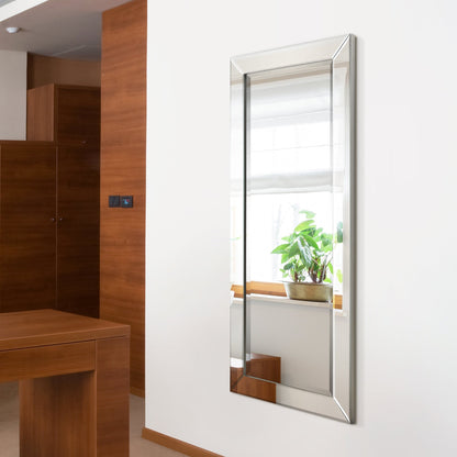 Miroir rectangulaire biseauté transparent haute définition à fixer au mur pour salle de bain, meuble-lavabo, chambre à coucher, 3 tailles