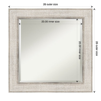 Miroir mural de salle de bain en bois biseauté - Cadre argenté Trellis - Trellis Argenté