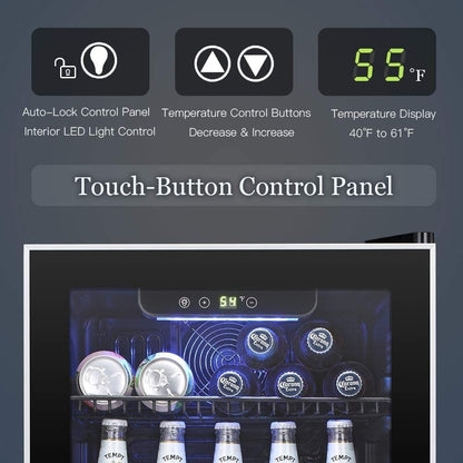 Réfrigérateur à boissons - Mini réfrigérateur à porte vitrée de 120 canettes