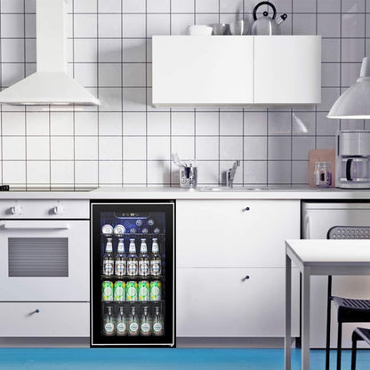 Réfrigérateur à boissons - Mini réfrigérateur à porte vitrée de 120 canettes