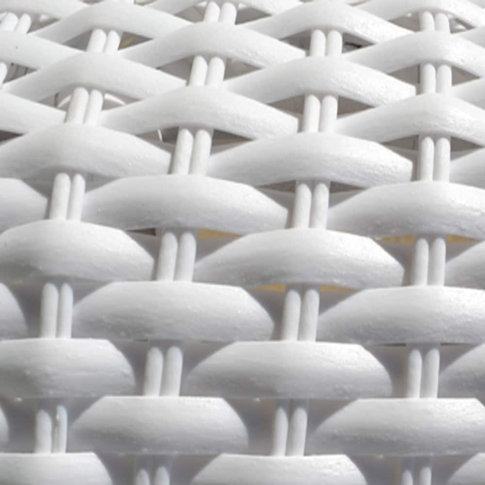 Ensemble de jardin en rotin blanc pour extérieur, avec balançoire pivotante Biloxi (3 pièces)